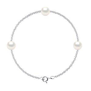 DIADEMA - Bracelet - Silver and Real Freshwater Pearls - White