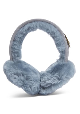 Womens Winter Super Soft Fluffy Blue Ear Muffs Warm and Cozy Ear Warmers