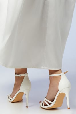 Wide Fit Bridal Tilda Lattice Front High Heeled Sandals