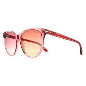Tom Ford Rund Dam Glänsande Transparent Antik Rosa Rosa Gradient Maxim FT0787