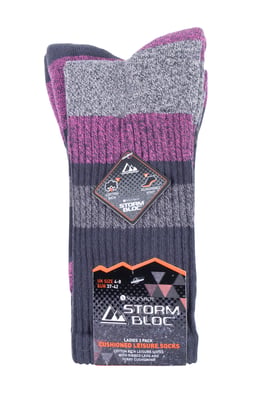 3 Pairs Ladies Anti Blister Cotton Hiking Socks with Padded Sole