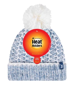 Ladies Fleece Fodrad Cuffed Termisk Vinter Bobble Mössa med Pom Pom
