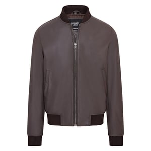 Heren zacht leer MA-1 Varsity bomberjack