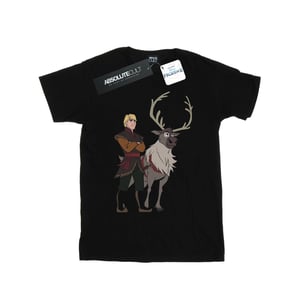 Disney Jongens Frozen 2 Sven en Kristoff T-Shirt (Zwart)