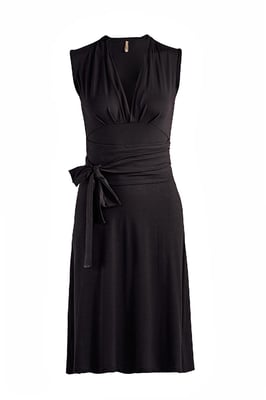 Mouwloze Empire Line-jurk in Zwart