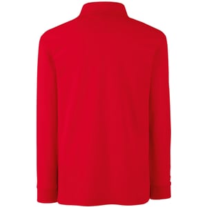 Fruit Of The Loom Kinder Polo Lange Mouwen 65/35 Piqué / Kinderpolo (Rood)