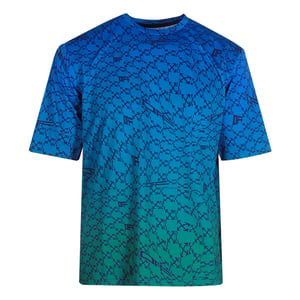 Gebroken wit all-over pauwblauw sport-T-shirt
