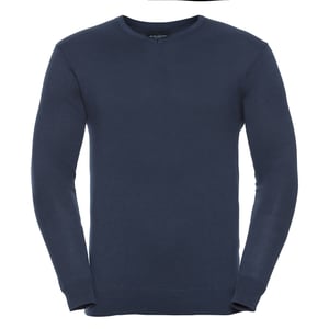 Russell Collectie Heren V-Hals Gebreide Trui (Franse marine)