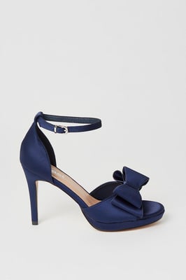 Tala Satin Structured Bow High Heel Platform Sandals