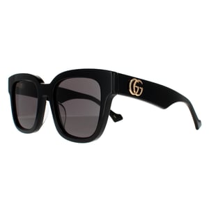 Gucci Rectangle Womens Black Grey Sunglasses