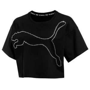 Puma x The Kooples Womens Tee Graphic Logo Cropped T-shirt 578390 01