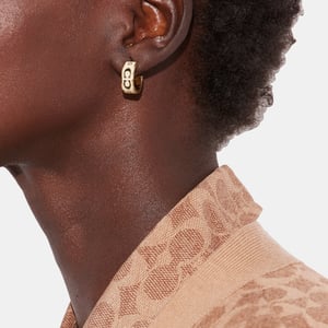 Kissing C Small Enamel Huggie Earrings