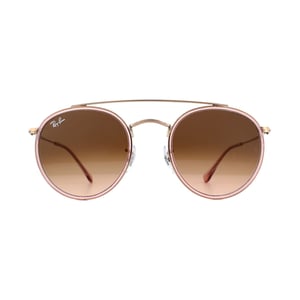 Ray-Ban Sunglasses Round Double Bridge 3647N 9069A5 Pink Pink Gradient Brown