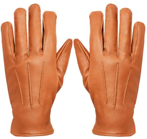 Heren leren bruine thermische handschoenen