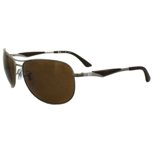 Ray-Ban Aviator Unisex Gunmetal Brown Polarized Solglasögon