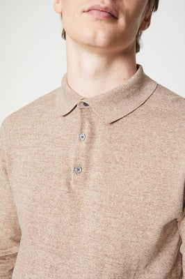 Cotton Rich Long Sleeve Knitted Polo