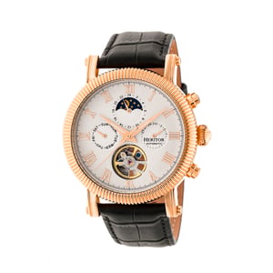 Heritor Automatische Winston Semi-Skelet Leerband Horloge