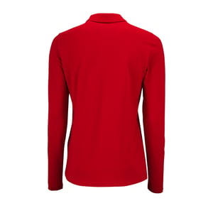 SOLS Dames/dames Perfecte Lange Mouw Pique Polo Shirt (Rood)