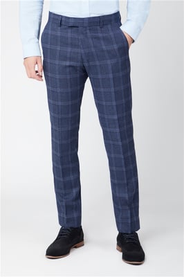 Hart Navy Tweed With Check Trousers