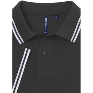 Asquith & Fox Mens Classic Fit Tipped Polo Shirt (Charcoal/ White)