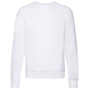 Fruit of the Loom Unisex Lichtgewicht Raglan Sweatshirt voor volwassenen (Wit)