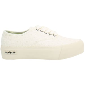 Seavees Legend Platform Borduur Dames Witte Schoenen