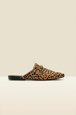 Samba Cheetah Leather Backless Mule