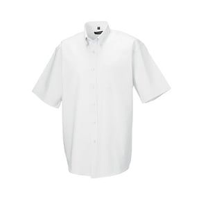 Russell Collection Mens Short Sleeve Easy Care Oxford Shirt (White)