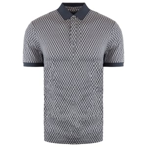 Emporio Armani poloshirt met patroon voor heren lichtgrijs/zwart