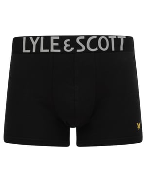 Lyle & Scott 3 Pack Satin Waistband Trunk in Black