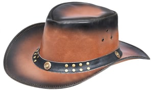 Australian Smoke Western Style Cowboy Outback Real Leather Aussie Bush Hat