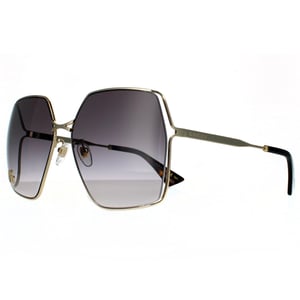 Gucci Square Womens Guld Grå Gradient Solglasögon