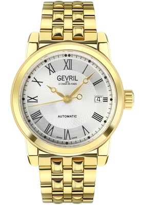 Gevril Men's Madison 2575 Swiss Automatic Movement Sellita SW200 Yellow Gold Stainless Steel Limited Edition Date Watch