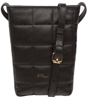 'Elouise' Black Nappa Leather Cross Body Phone Bag