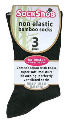 3 par damstrumpor Anti Odour Loose Wide Top Non Elastic Bamboo Socks