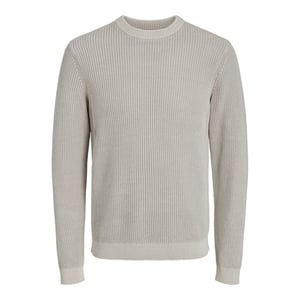 Jack & Jones Tröja Rib Washed Knit Crew Neck Grå