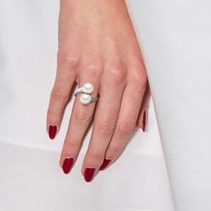 Ring YOU AND ME 2 Water Kralen Sieraden Sweet White 9-10 mm 925