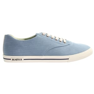 Seavees Hermosa Blue Mirage Fiskbensmönstrad Twill Surwash Plimsoll Blå Plimsolls för herrar