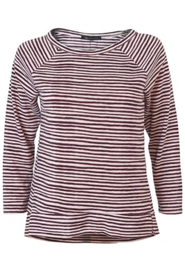 Wavy Striped Boat Neck Top