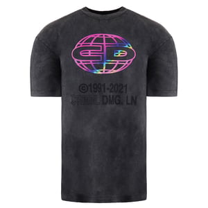 Criminal Damage Washed Mens Black T-Shirt