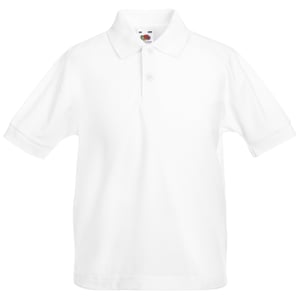 Fruit of the Loom Kinder/Kids Piqué Poloshirt met Korte Mouwen (Wit)
