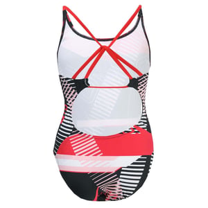 Girl's Speedo Junior Tie Back Swimsuit in Black Red