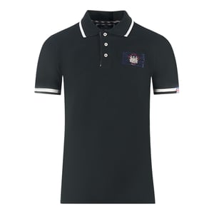 Aquascutum London Union Jack Svart Pikétröja