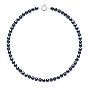 Ketting Freshwater Pearl Black Rang 6-7 mm Ring Marino 925