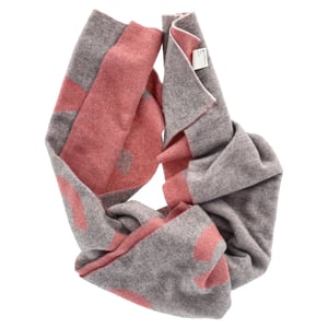 Acne Studios Logo Scarf in Pink and Grey Wool