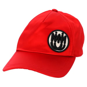 Miu Miu Logopatch Baseballkeps i Röd Canvas