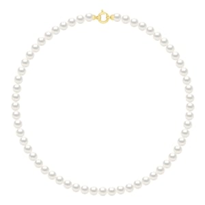 Halsband Rad Princess av äkta odlade sötvattenspärlor runda 6-7 mm
