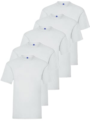 Kruze Heren Crew Neck T-Shirts (5 Pack) - Wit