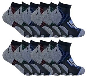 Sock Snob - 12 paar zwarte fietssokken voor heren - Zwart