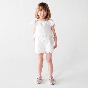 River Island Mini Girls Playsuit White Broderie Floral